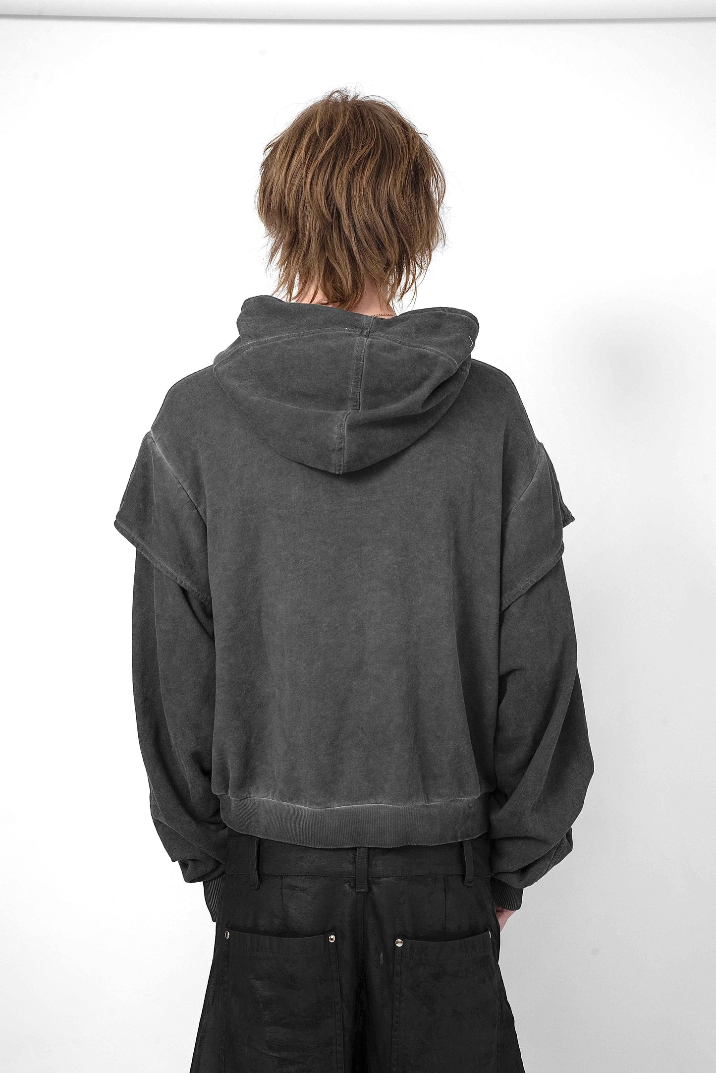 Grey layered hoodie