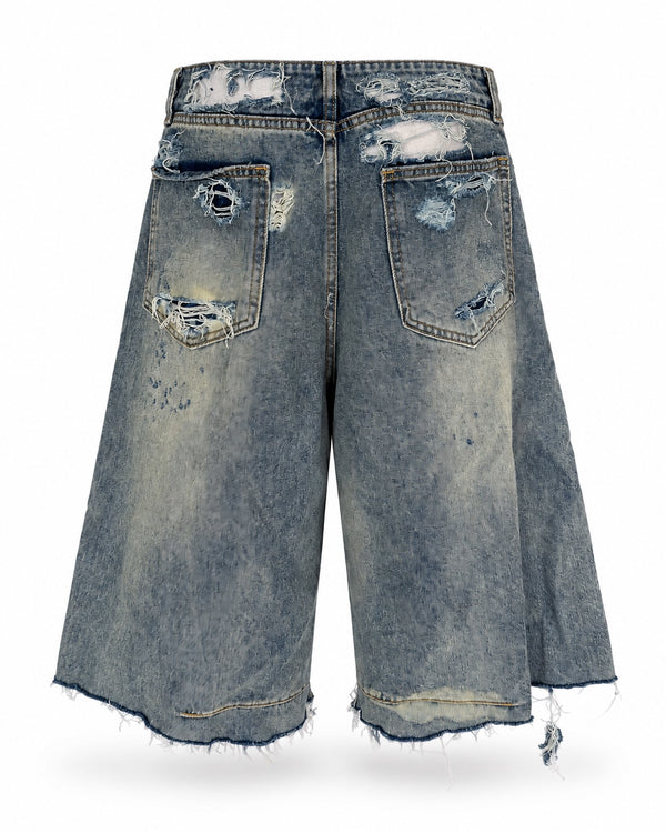 OPAR DISTRESSED DENIM SHORTS
